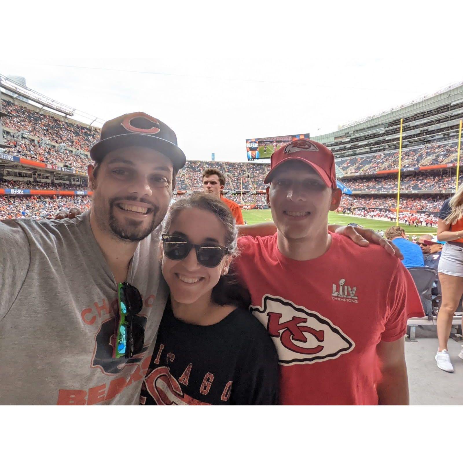 While we accept Cousin Thad the KC fan, there are luckily no sports loyalty tensions in this couple. Go Bears!