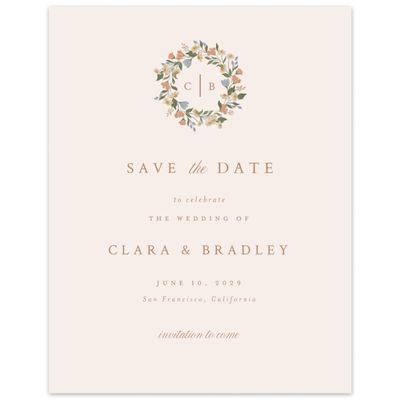 Linen, Beige Wedding Digital Save the Date - Florentina Portrait