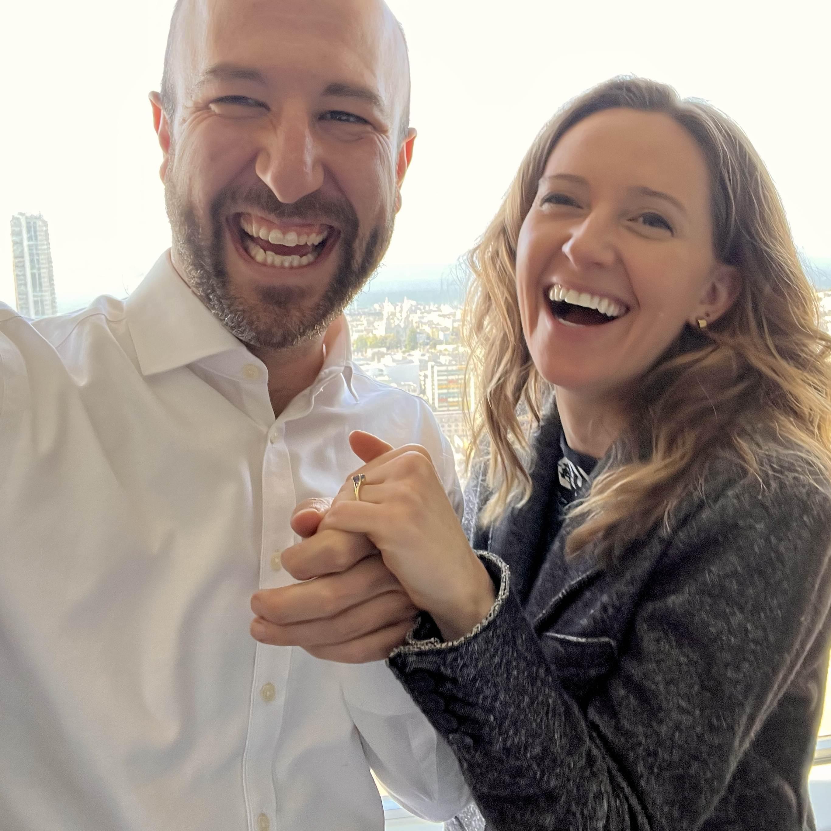 We got engaged at the Fairmont Hotel in SF!