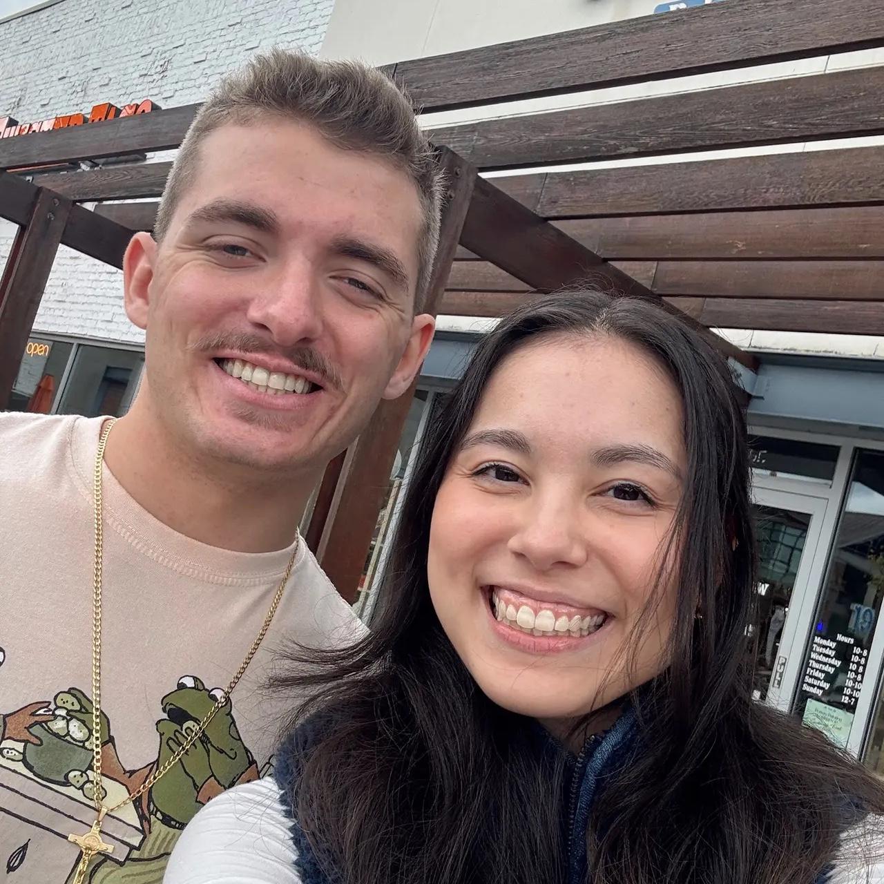 Our first time trying out pottery! Jenny painted Brennan a funny frog (his favorite animal of all time next to monkeys) & Brennan painted Jenny a cute jewelry dish that she puts her engagement ring in