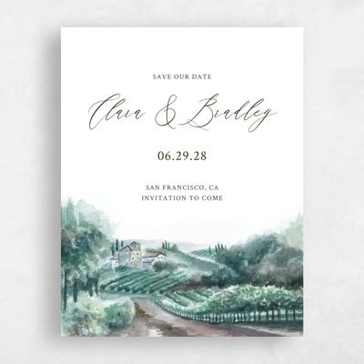 Deep Blue Spruce Wedding Save the Date - Hillpine Classic