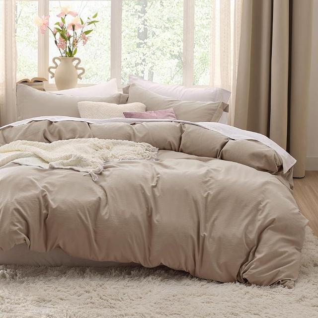 Bedsure Hazel Duvet Cover Queen Size - Soft Prewashed Queen Duvet Cover Set, 3 Pieces, 1 Duvet Cover 90x90 Inches with Zipper Closure and 2 Pillow Shams, Comforter Not Included