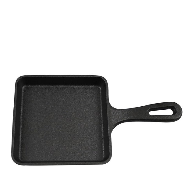 Home VSS Cast Iron， Pre-Seasoned Skillet Square 5"
