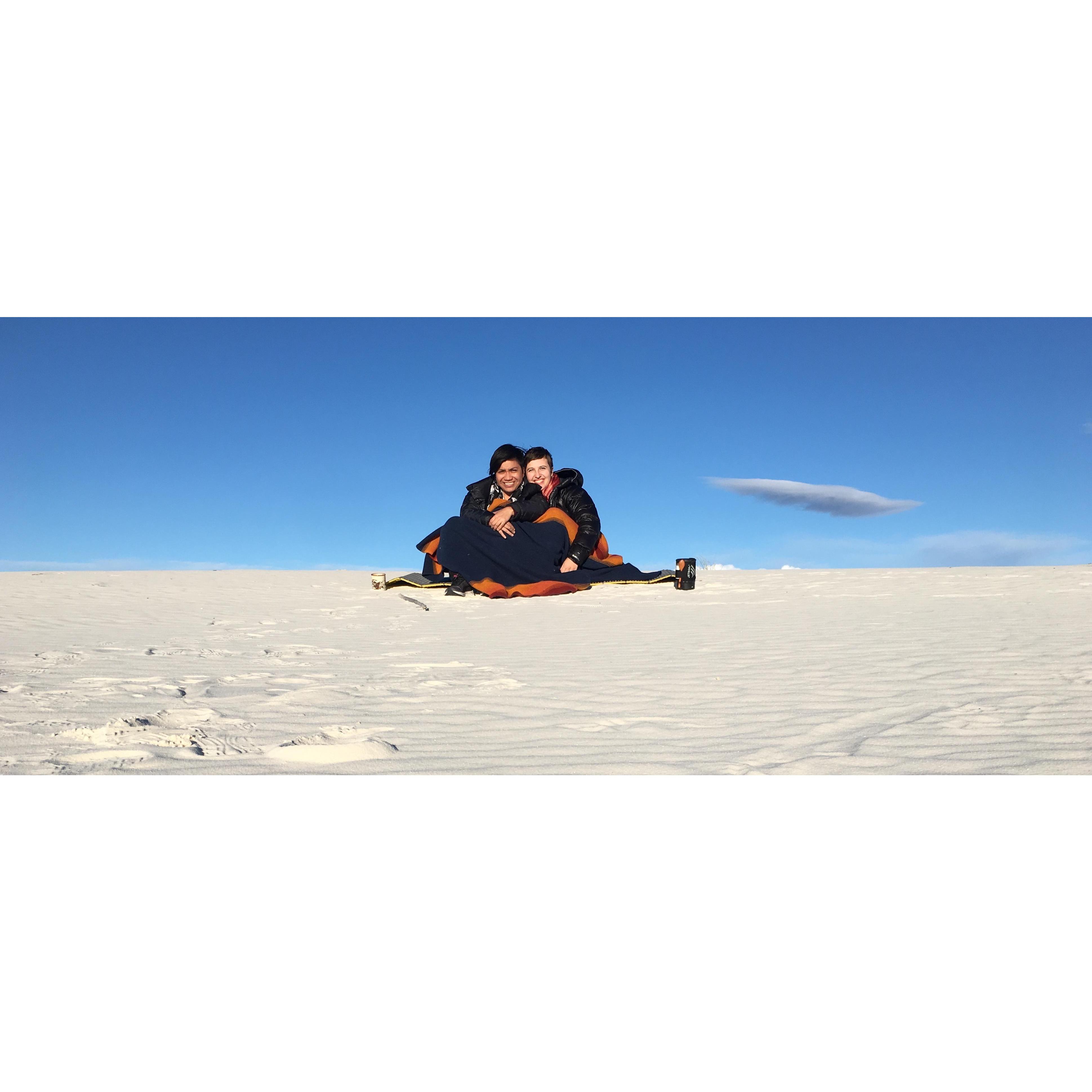Our first Valentine's Day together in White Sands, New México.