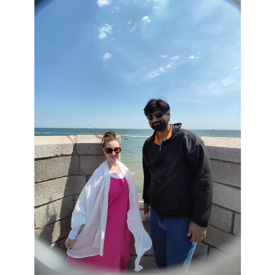 Raj and I on top of the Old Dragon Head Section of the Great Wall :)