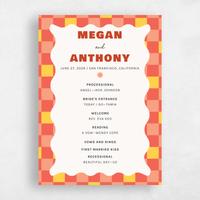 Pink Wedding Program - Vibrante