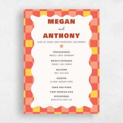 Multi-Colored Wedding Program - Vibrante