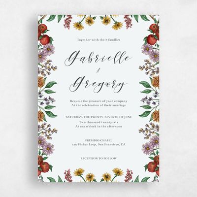 Mist, Grey Wedding Invitation - Mirasol Portrait