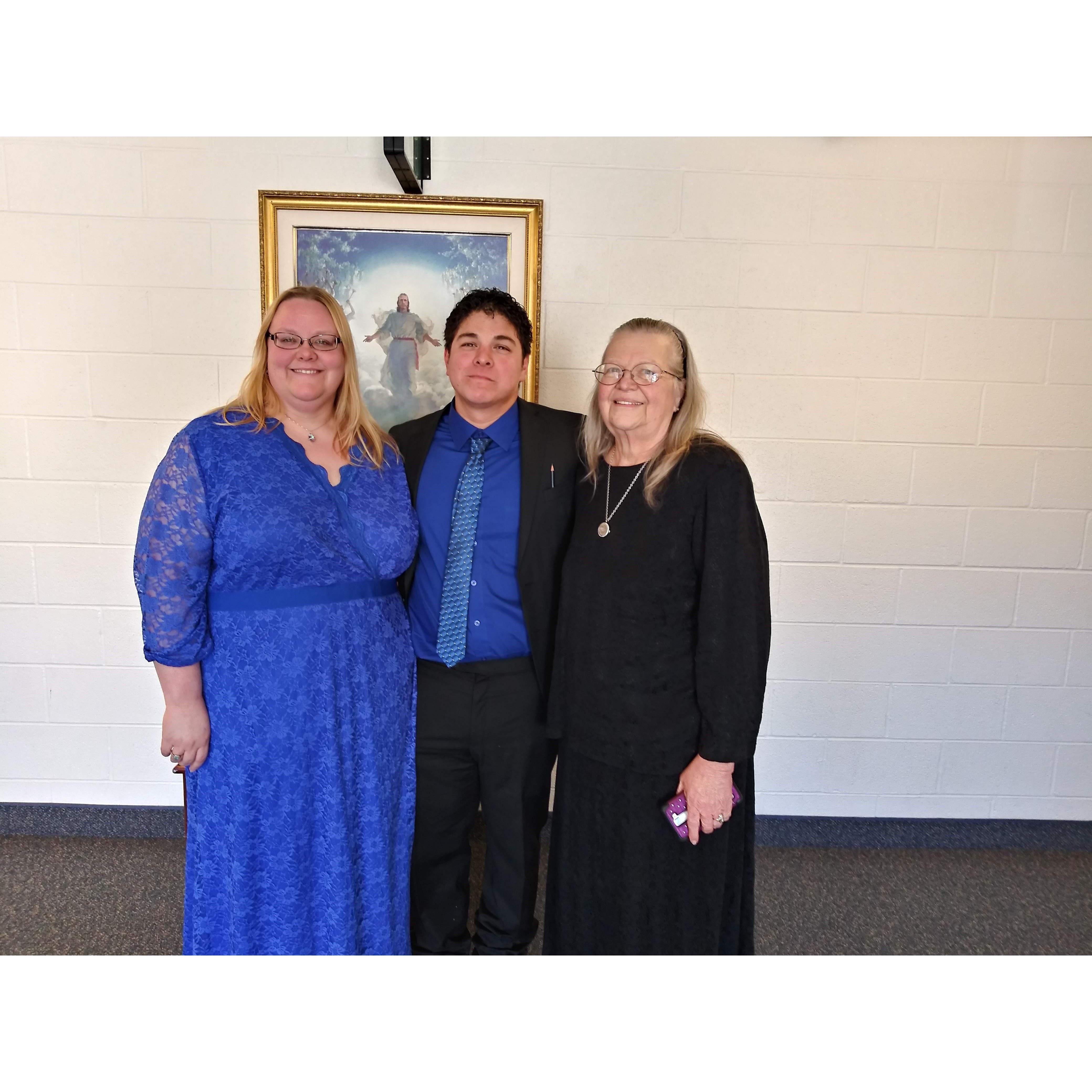Mom and Jubal and Terri at Church
