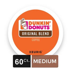 Dunkin' Donuts Original Blend Coffee for K-cup Pods, Medium Roast, For Keurig Brewers, 60 Count