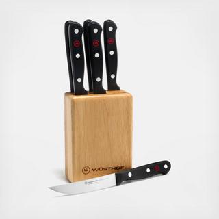 6-Piece Steak Knife Set with Block, Gourmet