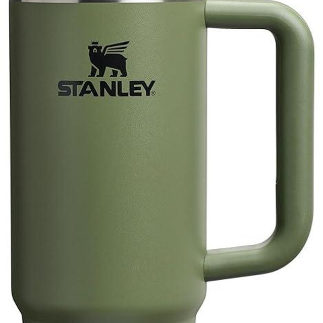 Stanley Quencher H2.0 Tumbler with Handle and Straw 30 oz | Flowstate 3-Position Lid | Cup Holder Compatible for Travel | Insulated Stainless Steel Cup | BPA-Free | Dried Pine