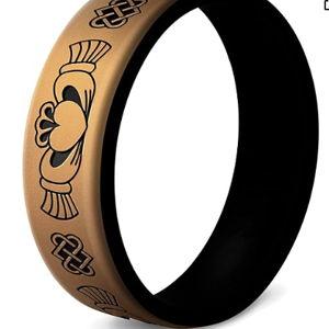 Knot Theory Trinity, Celtic, Claddagh Silicone Ring for Men and Women - Silicone Wedding Band for Sports Activities, Breathable Comfort Fit 6mm Bandwidth