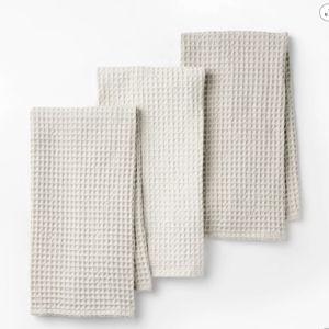 3pc Waffle Kitchen Towels Light Gray - Figmint™