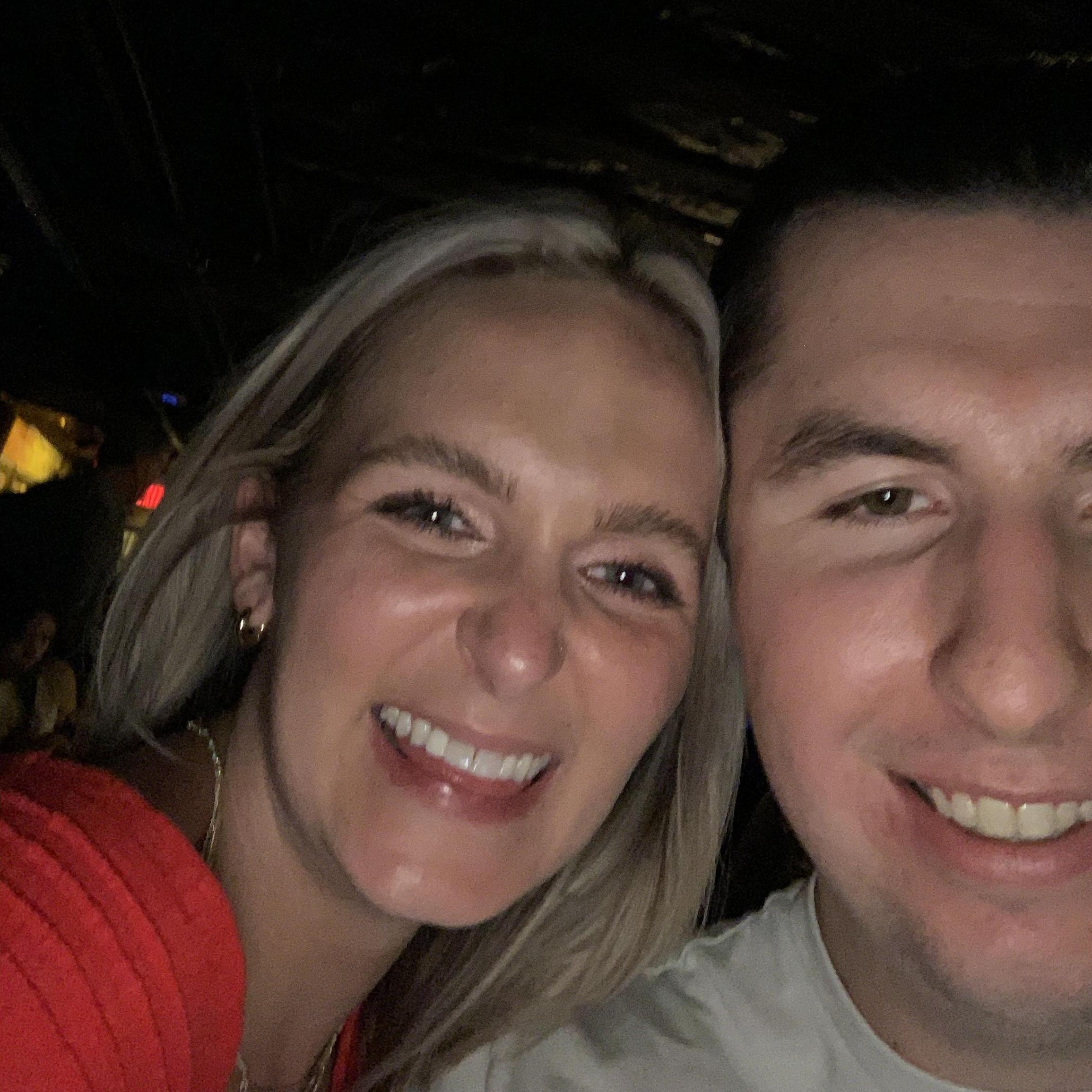 Our first photo together on our first date! Dan sent a selfie to his sister Maddy ♡
