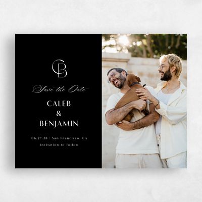 Black Wedding Save the Date - Kenai Photo