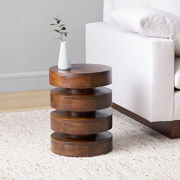 Floating Disks Side Table - Dark Walnut