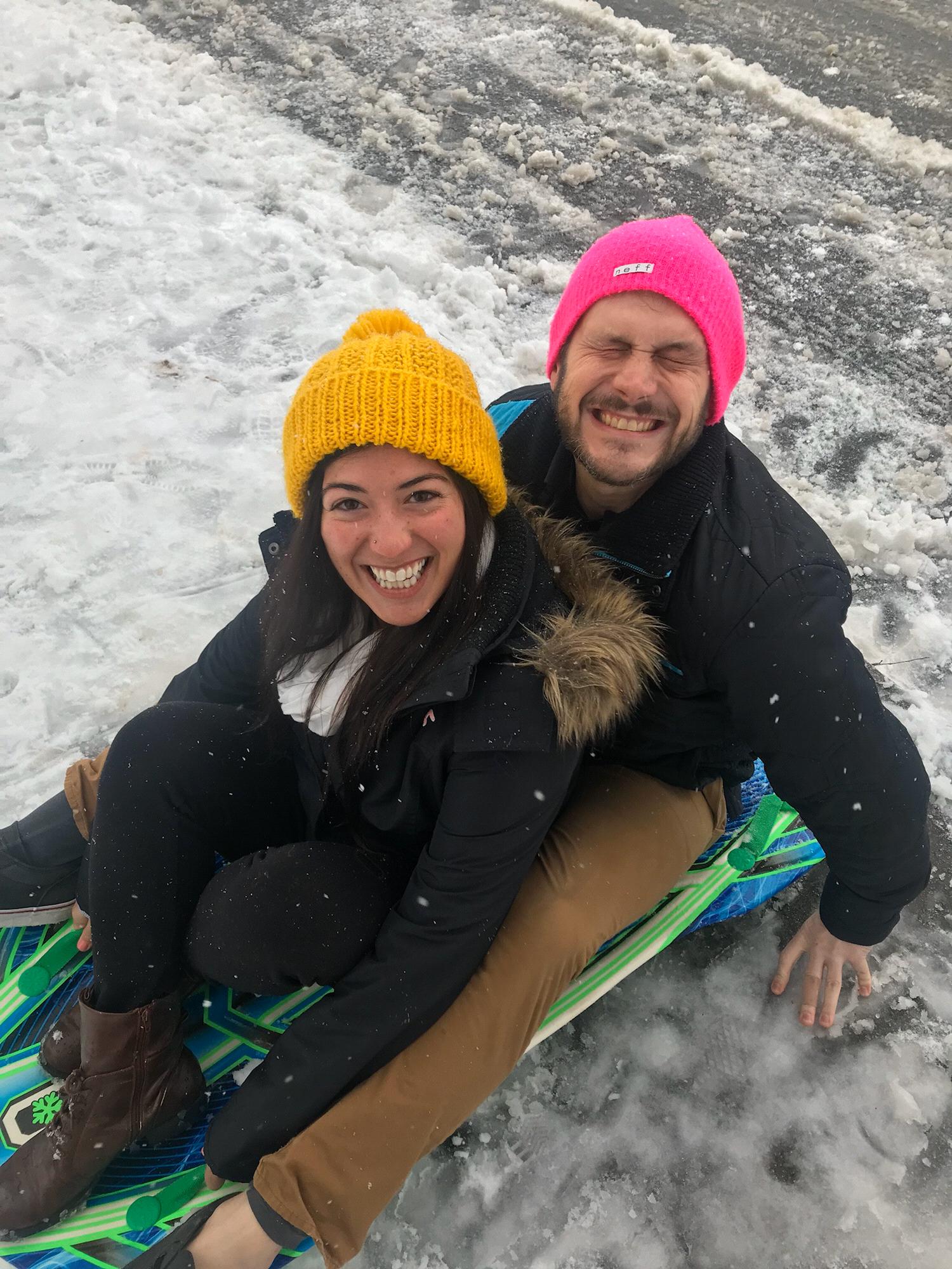 Our first time sledding