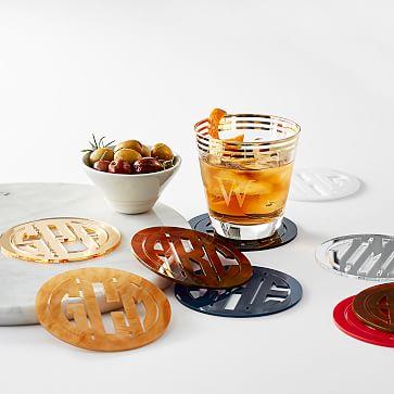 Round Acrylic Coasters, Set of 4