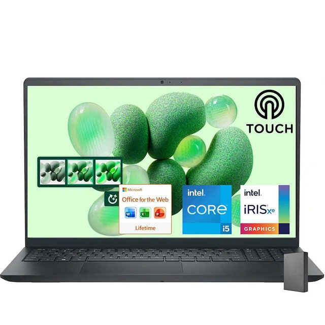 Dell Inspiron 15.6" FHD Touchscreen Business Laptop, 13th Gen Intel Core i5 (Beat i7-1250U), 16GB RAM, 512GB External and 256GB SSD Storage, Win 11, Office 365 for Web, USB-C, no Mouse