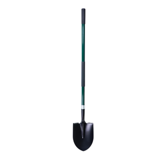 Heavy Duty Gardening Shovel, 56 Inch Round Blade with Fiberglass Handle (Green)