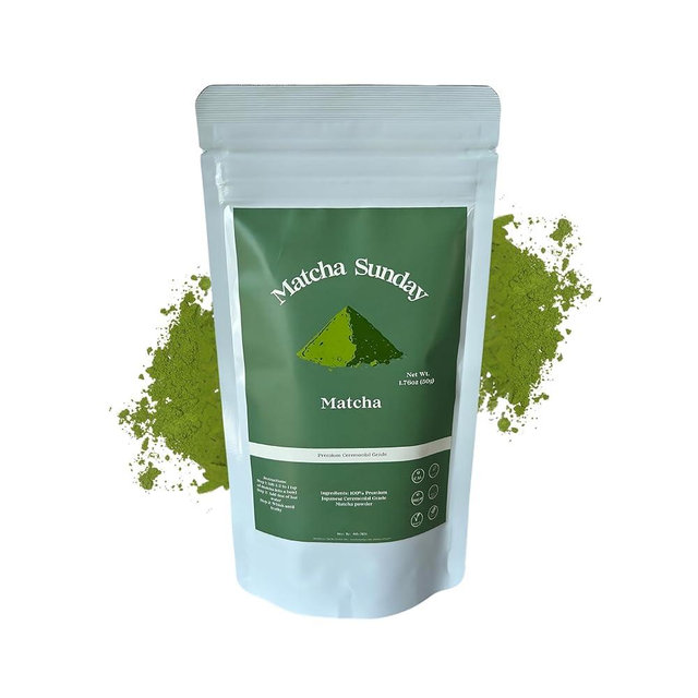 Matcha Sunday Ceremonial Grade Matcha - Kyoto, Japan - Finely Ground Green Tea Powder - Vibrant Green (50g/ 1.75oz)