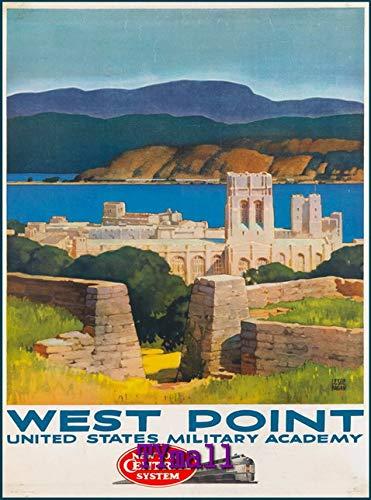 TYmall Jigsaw Puzzle 1000 Piece Kids Adult West Point Military New York Vintage United States Travel Advertisement Educational Toy Family Entertainment Wooden Puzzles