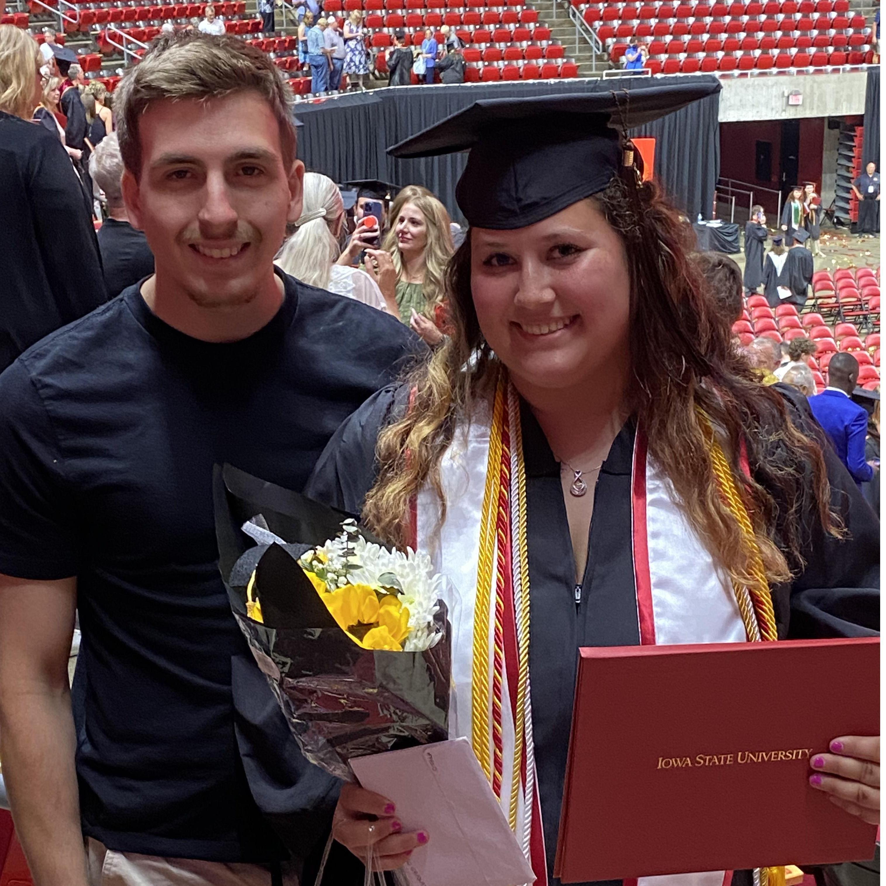 May 2023 - Heather's graduation from Iowa State University. Michael was so proud to watch Heather walk across that stage.
