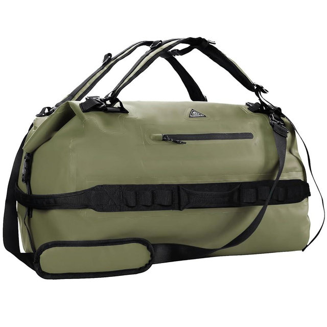 Haimont Large Waterproof Duffel Backpack Roll-Top Heavy Duty Dry Duffle Bag for Boating, Travel, Camping, Kayaking, Motorcycle, 60L/90L