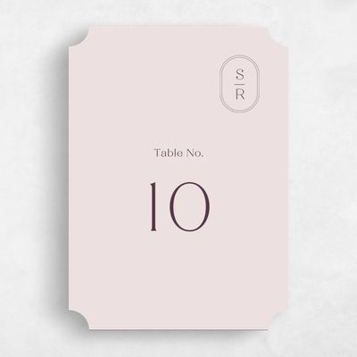 Pink Ticket Wedding Table Number - Bridgetown