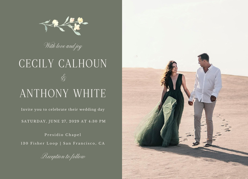 Bianca Photo | Dark Sage | Zola Wedding Invitations