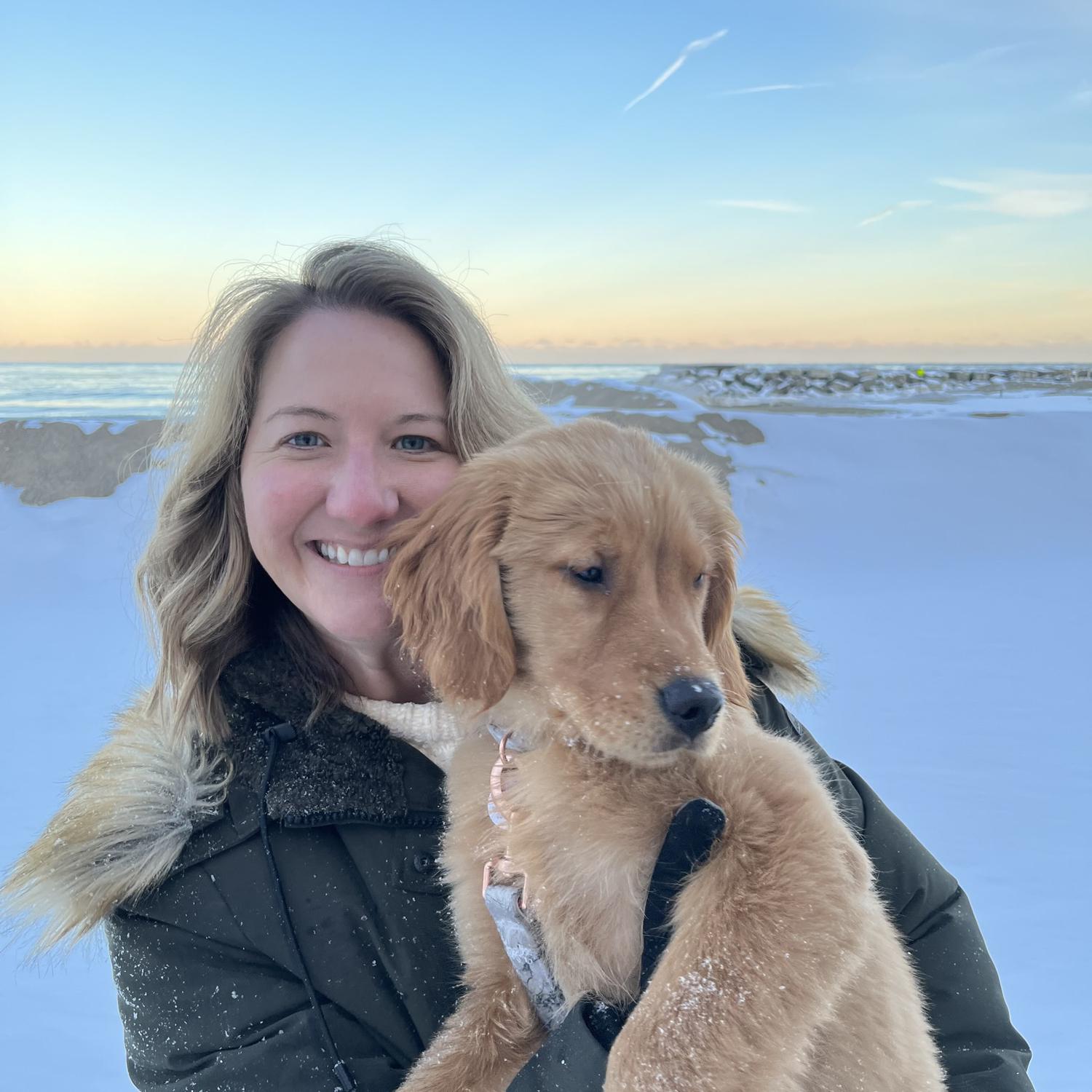 Fun fact: first photo ever taken of Katie (and baby Sadie) on our 3rd date at Lake Forest Beach (IN JANUARY!)