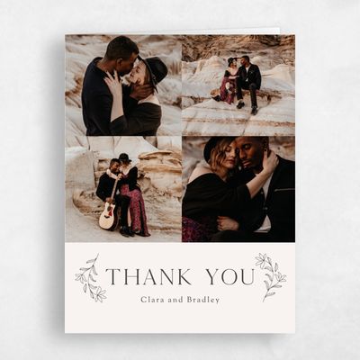 Beige Monogram Wedding Thank You - Creston Multiphoto