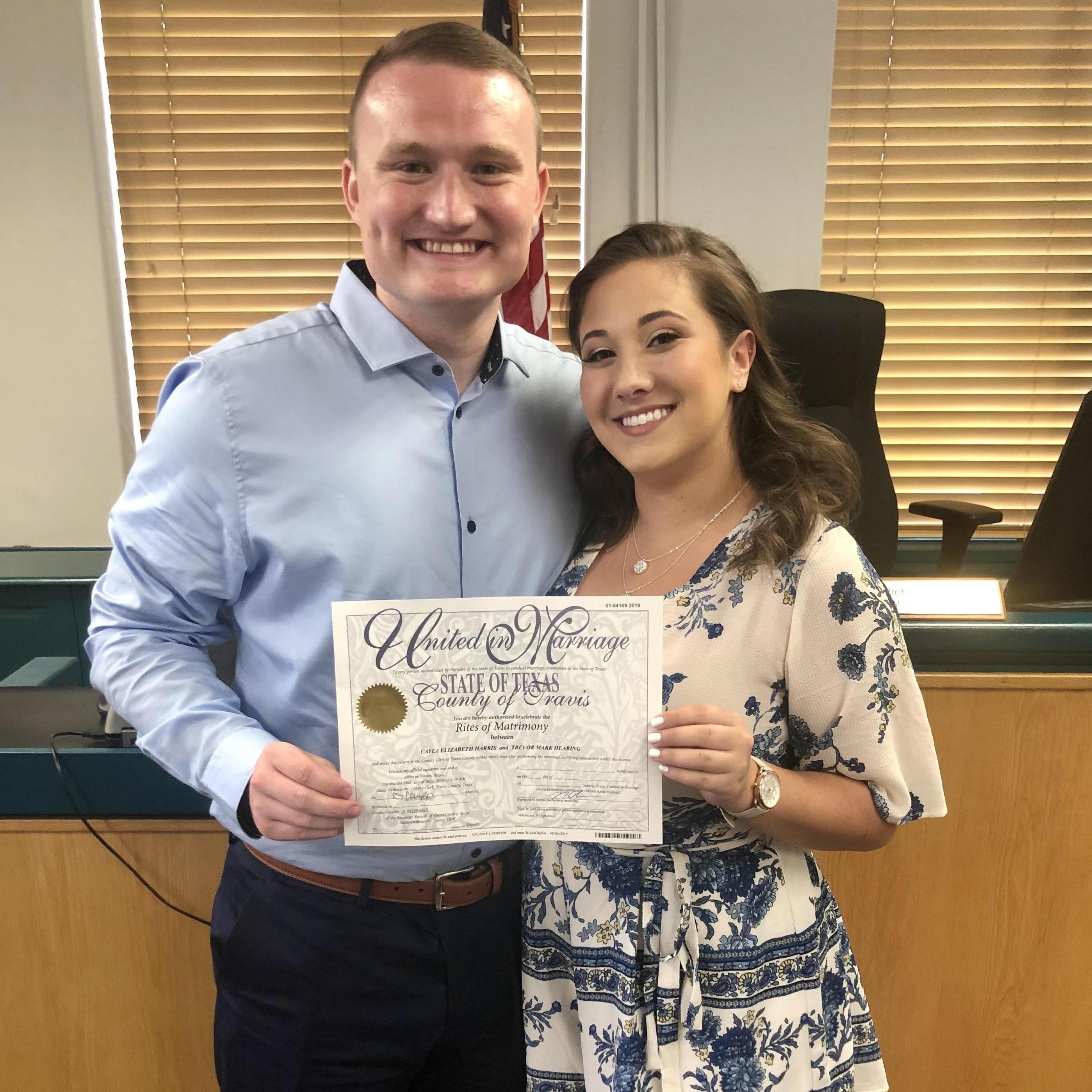 Cayla and Trevor got Court Married on May 28, 2019! Surprise!