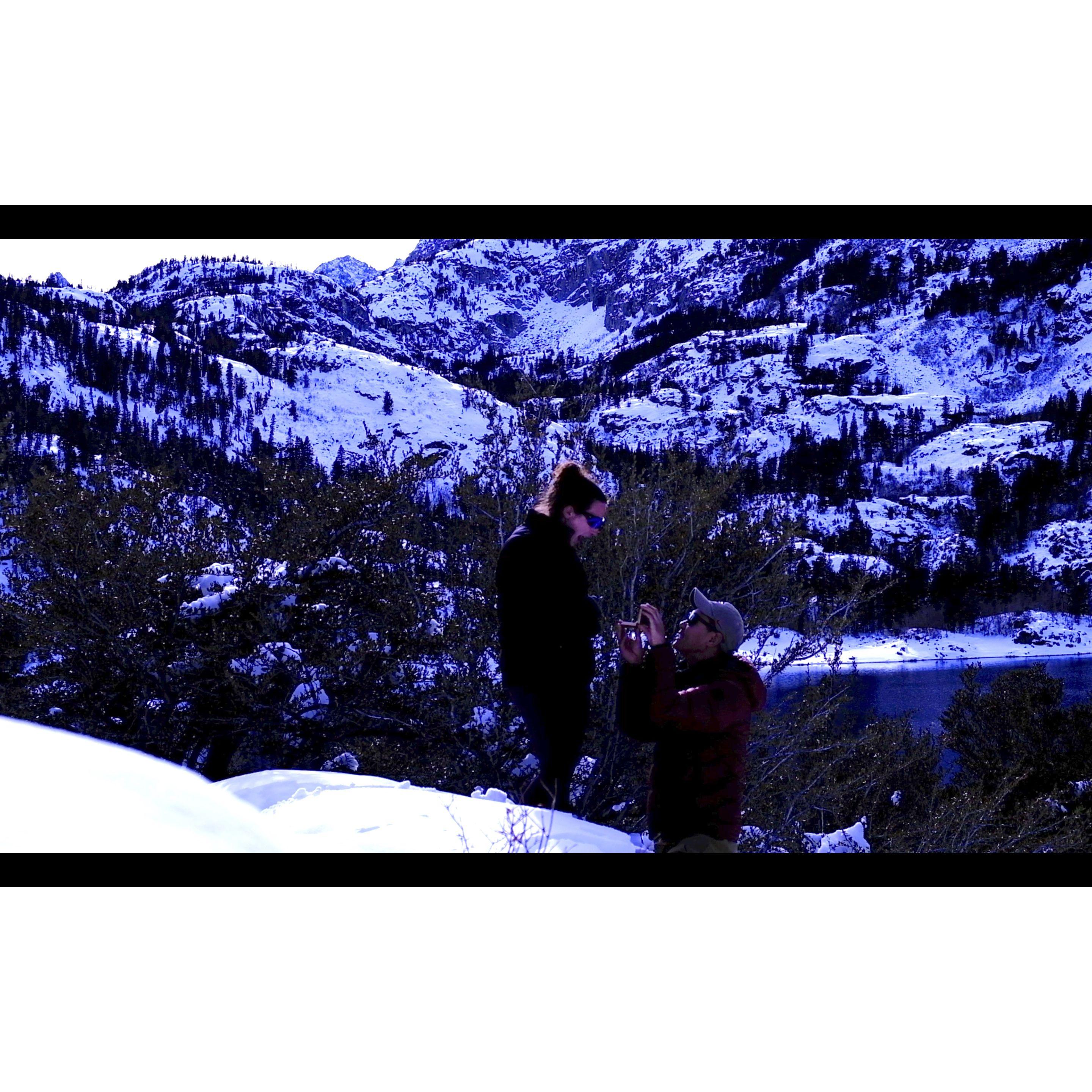 Where we got cheered on by an Elk. We are engaged!!!