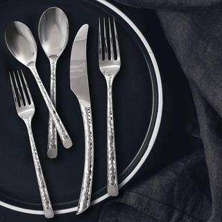 Olivia Hammered 5-Piece Flatware Set, Service for 1