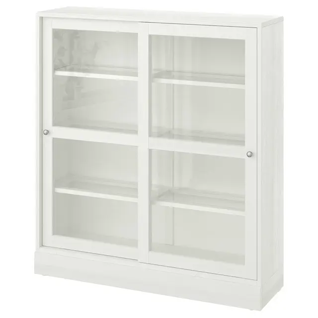 HAVSTA Glass-door cabinet with base, white clear glass47 5/8x14 5/8x52 3/4 "