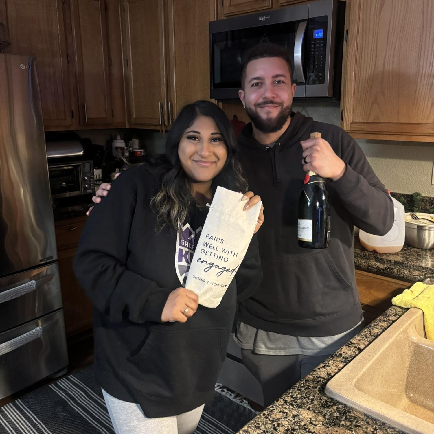 New Year’s Eve we opened our engagement champagne 🍾