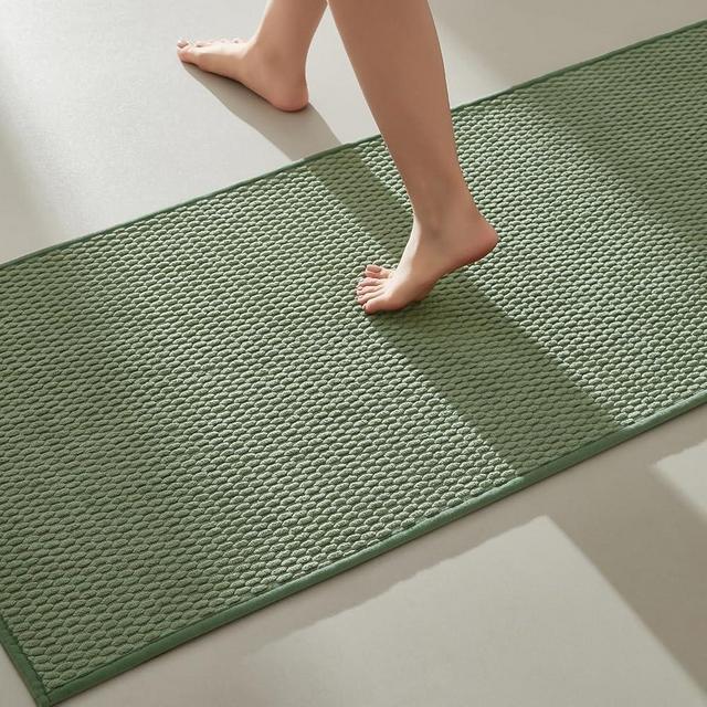 Bathroom Runner Rug, Long Bathroom Rugs Runner Washable Thin Quick Dry Low Pile Bathroom Runner Rugs 24 x 60 Non Slip, Sage Green 24"x60"