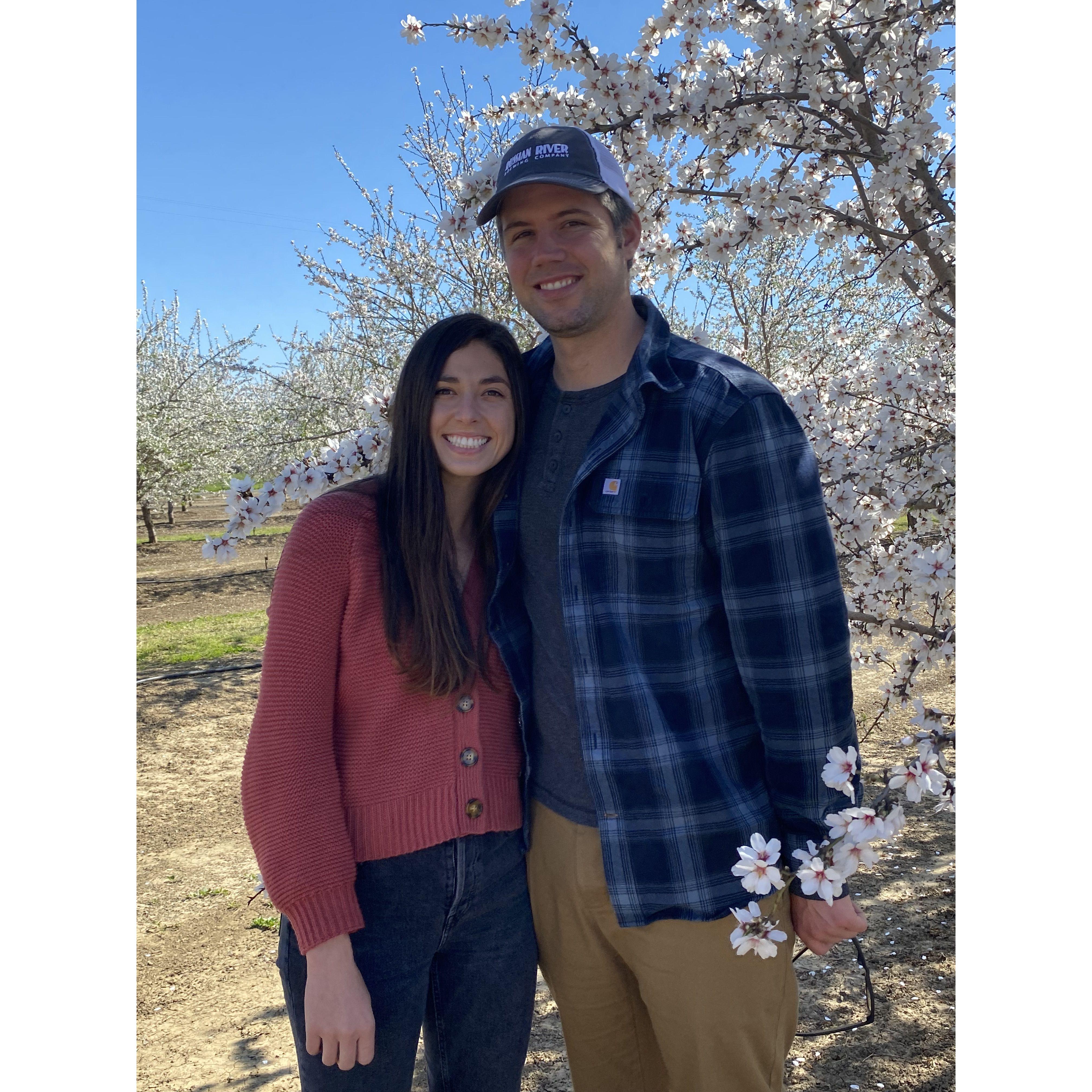 Our first photo shoot in the almond orchard :)