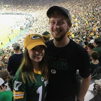 Our first Packers game together.