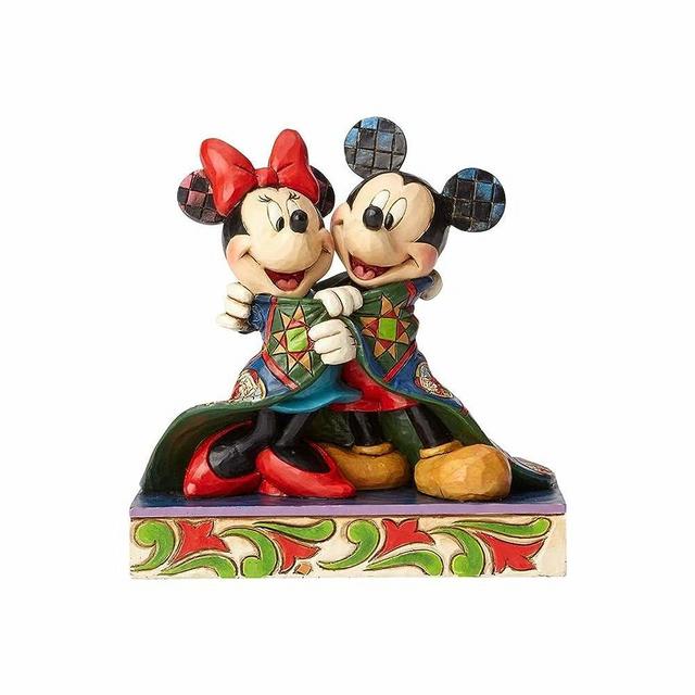 Enesco Disney Traditions by Jim Shore Mickey Minnie Mouse Christmas Stone Resin Figurine, 12 x 7.5 x 12.5 cm, Multi-Colour
