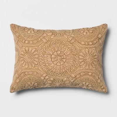 Washed Medallion Lumbar Throw Pillow Gold - Threshold™