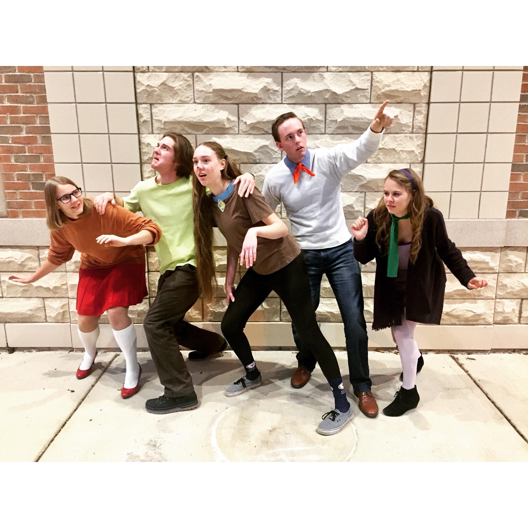 10 . 31 . 17
Sophomore year Halloween we were Fred and Daphne from Scooby Doo (one of our favorite T.V. shows). At this point we were still friends, but It's no wonder people thought we were dating.