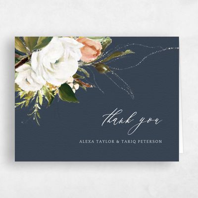 Navy, Blue Wedding Thank You - Octavia