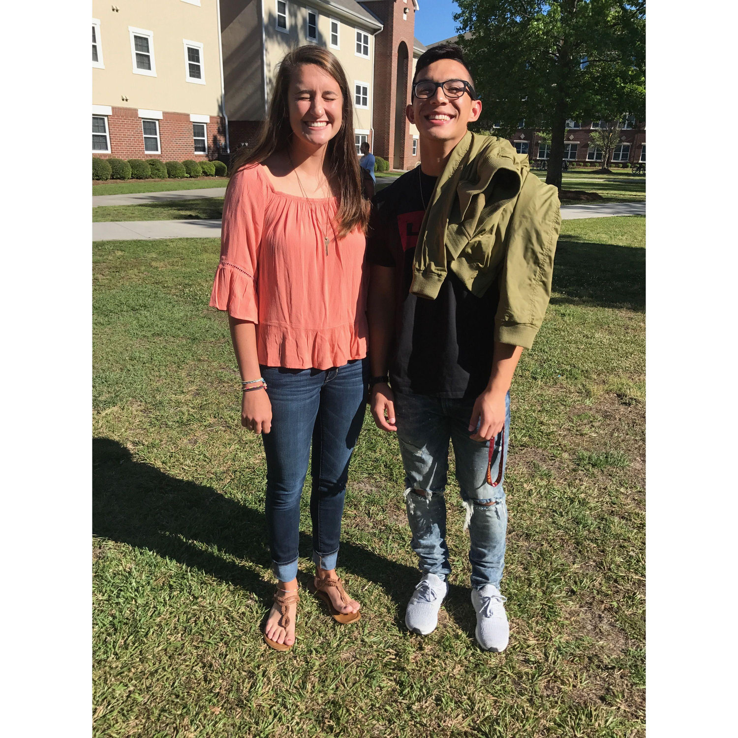Our first date. Not an awkward pic at all.