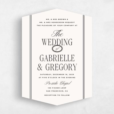 Beige Diamond Wedding Invitation - Querido Portrait