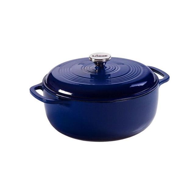 6 Quart Indigo Enameled Cast Iron Dutch Oven