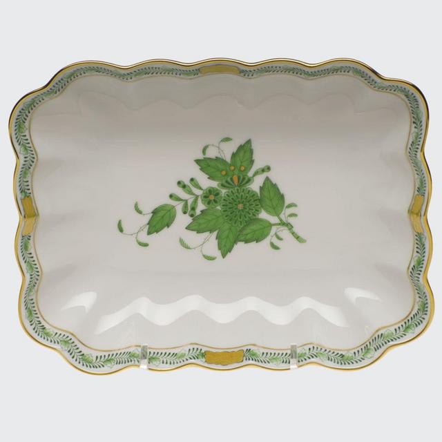 Herend Chinese Bouquet Oblong Dish - Green