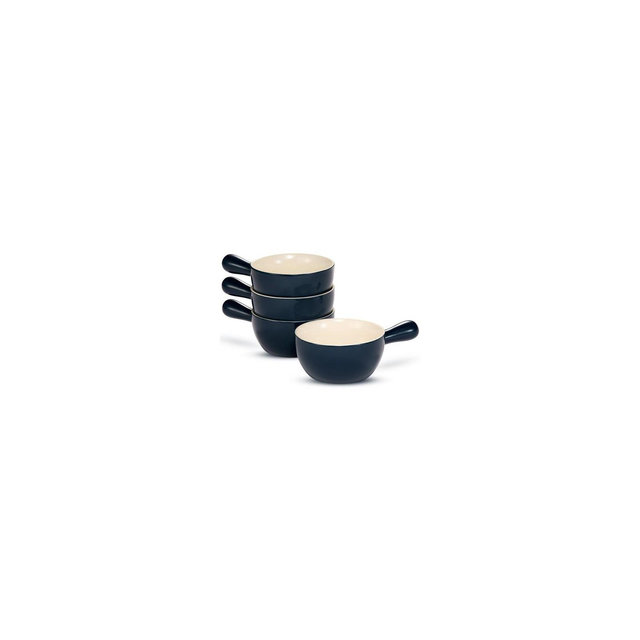 French Onion Soup Crocks, 24 oz, Set of 4, Black